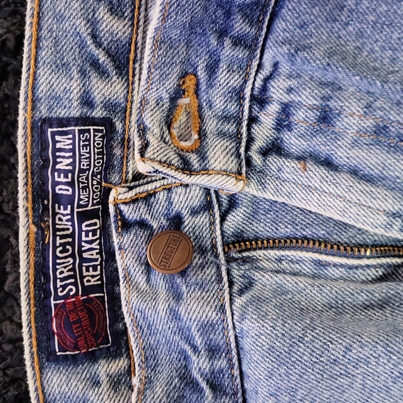 Structure Denim Jeans Mens 38x32 Vintage Fashion - Picture 3 of 13